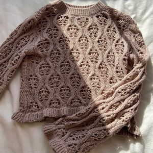 H&M Women's Crochet Sweater - Taupe